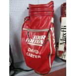 Golf - David Carter Red Golf Club Bag by Spalding, 'Tour Edition'.