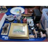 A Pair of Miniature Watercolours, model Sphinx, XIX Century snuff box, model dolls house