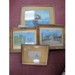 C. Miles, Bacton Abbey and Castle Acre, pair of oil paintings, signed lower right, 17.5 x 27.5cm,