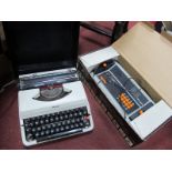 Imperial Good Companion 203 Typewriter, together with a Radotin black and white TV game, (2)