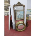 A Porthole Style Wall Mirror, with baubles to painted surround, 35.5cm diameter, plastic framed