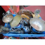 Trophies - South Yorkshire Transport Tally x 3, silver plate on copper two shield examples etc:- One