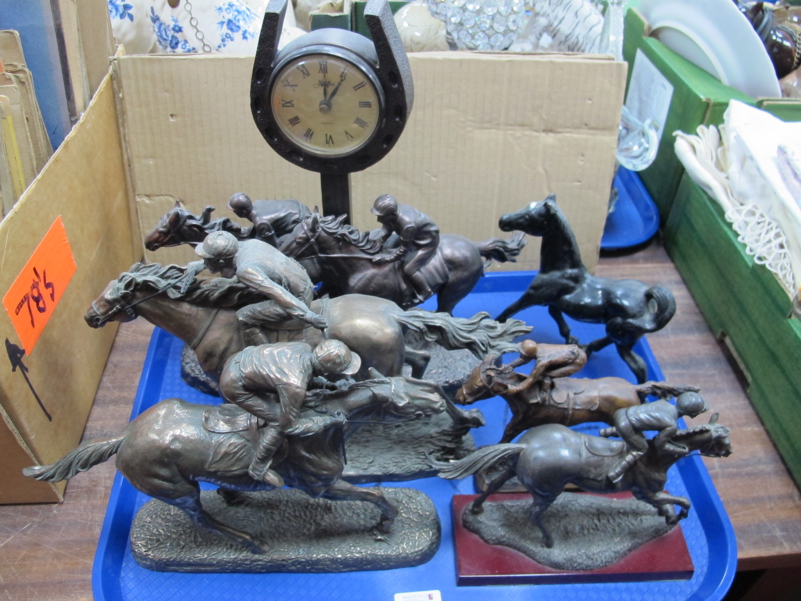 Horse Racing Models, Veronese noted, a metal prancing horse. (6)