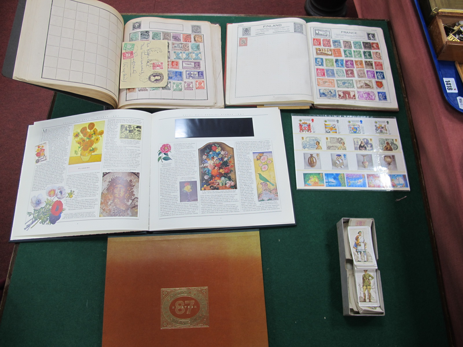 Two Albums of Postage Stamps World and G.B, Penny Red noticed, Royal Mail Special Stamps 1987