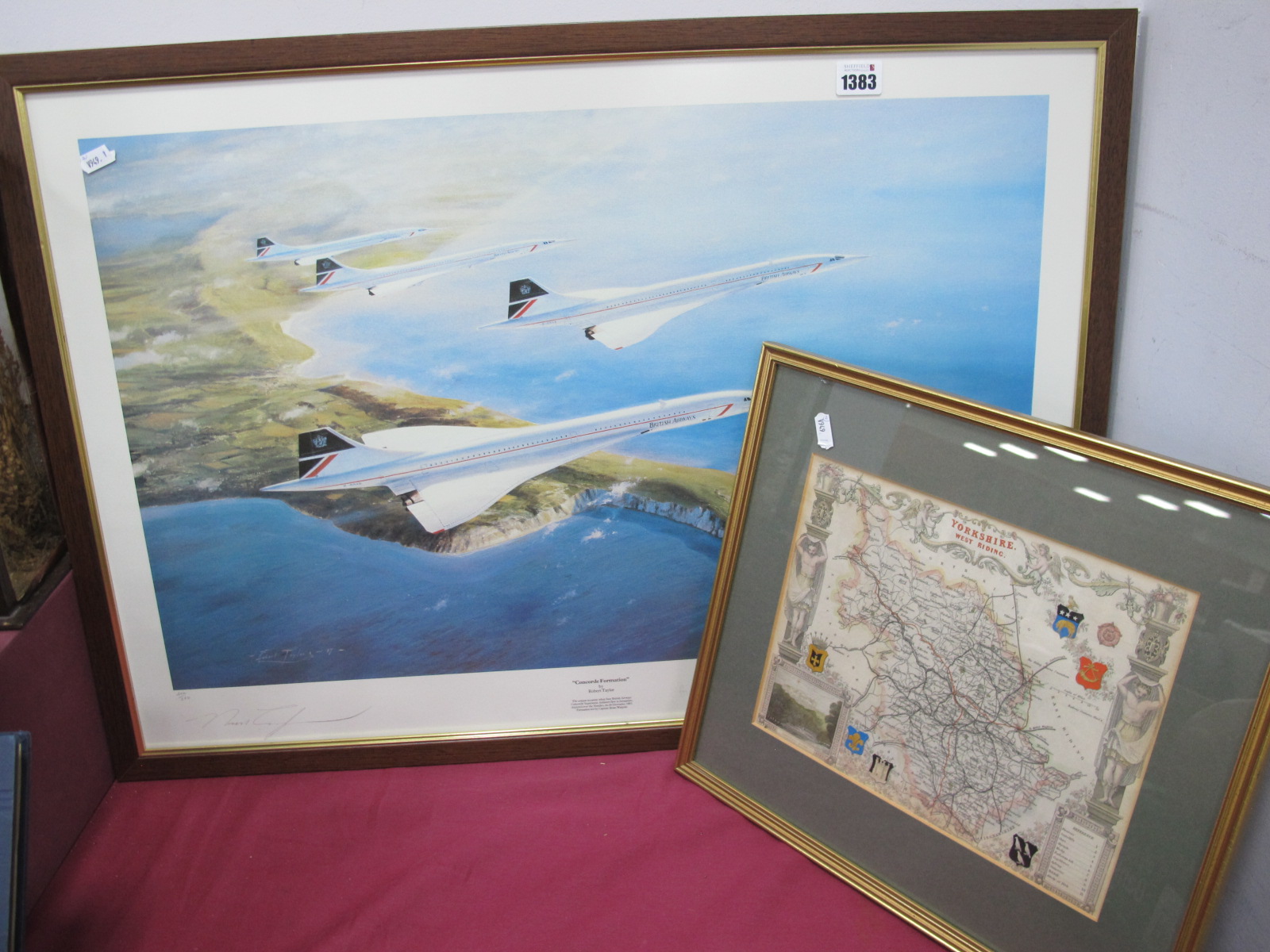 Robert Taylor, signed limited edition print 454/850 'Concorde Formation' signed by two pilots
