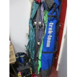 Eight Pairs of Snow Skis in Bags, Saloman Trek-Team, Atomic, Dynstar. unbagged, three pairs of