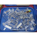 WITHDRAWN Glass Knife Rests, a pair of XIX Century blue and white Knife rests, etc:- One Tray