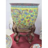 Oriental; A Chinese Pottery Jardiniere, circa mid XX Century, highly decorated with multicoloured