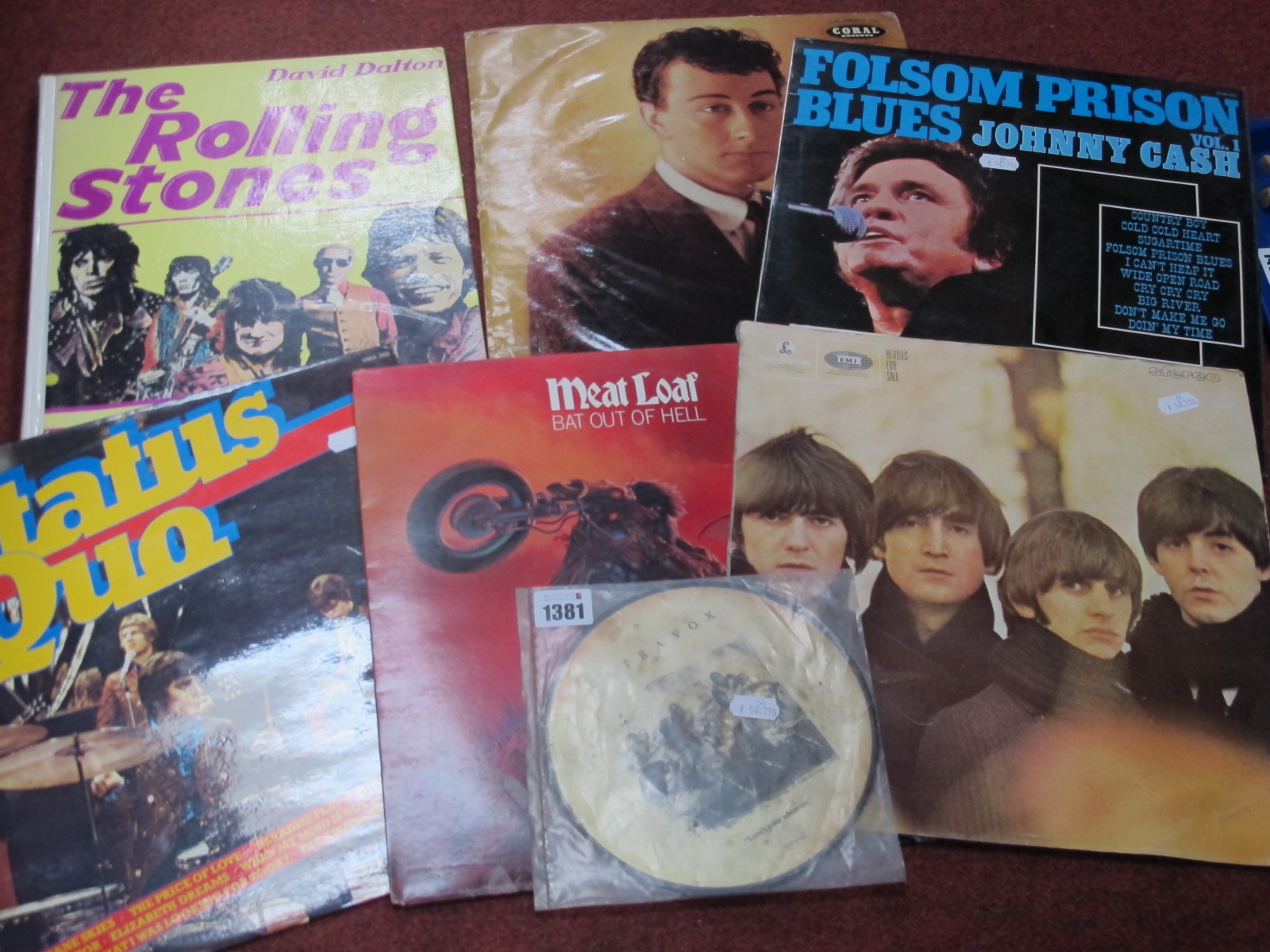 The Beatles 'For Sale' LP YEX 142-6-1-1 , Meat Loaf 'Bat Our Of Hell', Status Quo, Buddy Holly,