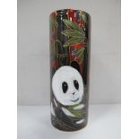 An Anita Harris 'Panda' Cylindrical Vase, gold signed, 22.5cm high.