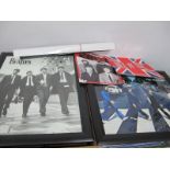 The Beatles - two framed posters, another loose, calendar, 'Let It Be' brochure.