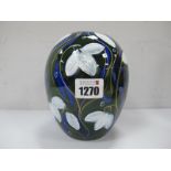 An Anita Harris 'Snowdrop' Delta Vase, gold signed, 14.5cm high.