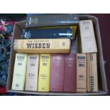 Wisden Cricketers, Almanacks's the earliest 1957, and three Wisden books:- One Box