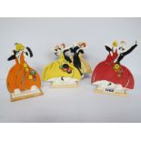 Wedgwood Clarice Cliff Collection Bizzare Dancing Art of Jazz Figurines, in the Art Deco manner, the