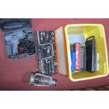 Draper Socket Set, Power G drill, wrench set, etc:- One Box.