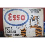 Esso 'Put A tiger In Your Tank' Metal Wall Sign, 50 x 70cm.