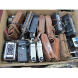 Cameras - Polaroid, Kodak, etc (16) leather cases note:- One Box.