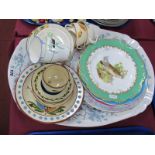 Cabinet Plates, Art Deco and other cups and saucers, Torquay ware etc and a large meat plate.