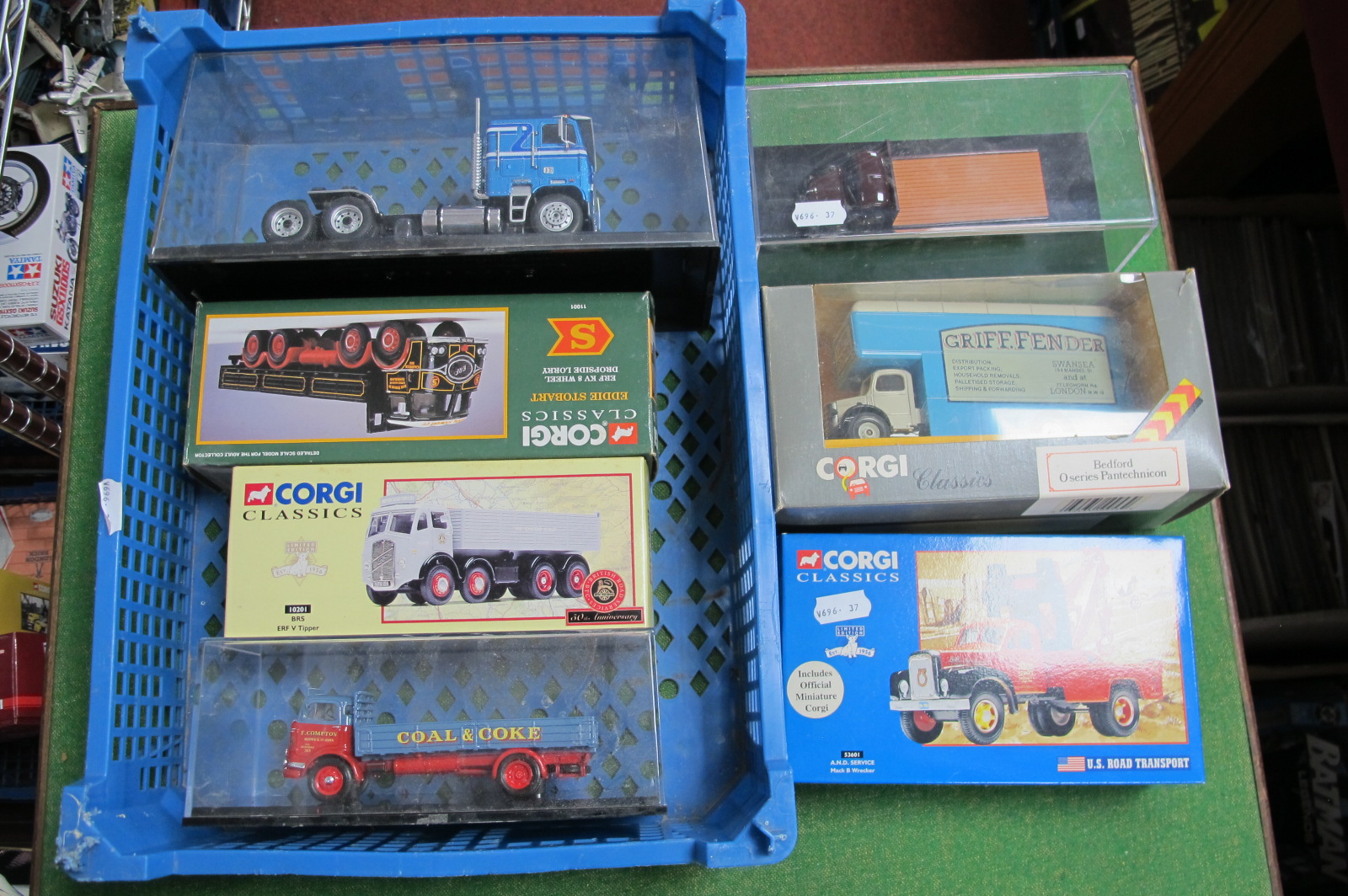 Seven Diecast Model Commercial Vehicles, by Corgi and other including # 10201, BRS ERF V Tipper, #