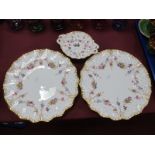 Royal Crown Derby 'Royal Antoinette' (navy rim) 26cm Diameter Plates (second quality) and first
