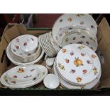 Bakewell Classic Bone China Dinnerware, decorated with fruit:- One Box