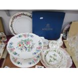 Aynsley 'Pembroke' Cake Stands and 'Serenity' cake plate, Wedgwood 'Wild Strawberry' trinkets