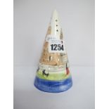 Anita Harris Homage to Lowry 'The Potteries' Conical Sugar Castor, gold signed, 14cm high.