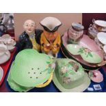 Sadler 'Mr Pickwick' Teapot, resin figure group, china Carlton salad ware:- One Tray