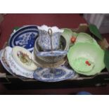 Crown Devon Leaf Moulded Dishes, various plates, cake stand, etc:- One Box