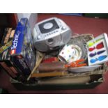 Doulton "Bunnykins" Bowl, camera, coinage, Lego, Masterquiz, etc, wicker basket:- One Box