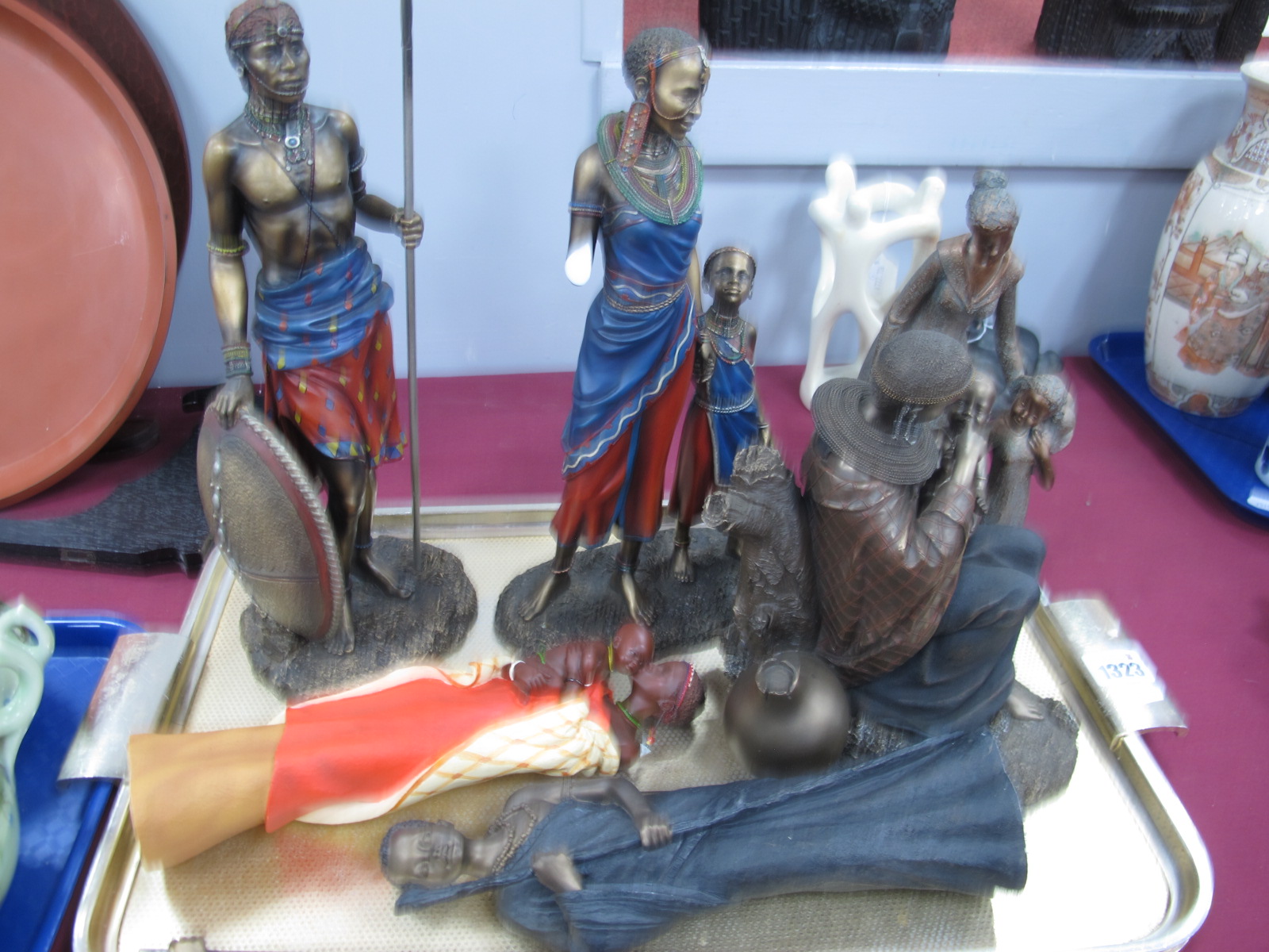 Resin Tribal Figures, including Leonardo, Soul Journeys (one damaged). (6)