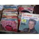 Approximately One Hundred and Twenty 7" Singles, from the 1960's, artists include, Elvis Presley,