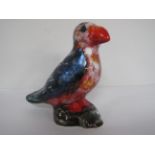 An Anita Harris Large Mottled Multi-Coloured Model of a Puffin, gold signed, 13.5cm high.