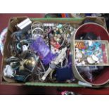A Quantity of Costume Jewellery, watches, etc, plus carry case:- One Box.