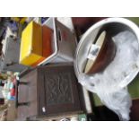 A Coal Scuttle, twin airpot, two granite stands, Denby bowl, etc.