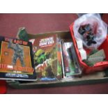 Comics and Yearbooks, to include Judge Dredd, Suicide Squad, Batman, etc, modelling clay,