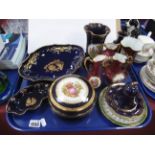 Limoges Vases, bell, dishes, etc:- One Tray