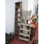 Pine Eight Tread Step ladders, together with one other pair of step ladders. (2).