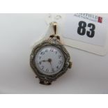 A Decorative Diamond Set Ladies Wristwatch Head, (no strap / converted to a pendant) the white