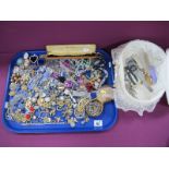 A Mixed Lot of Assorted Costume Jewellery, including cufflinks, sleeve bands, brooches, pendants,