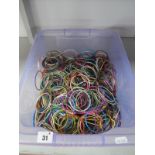 A Large Collection of Multi Coloured Child's/Young Adults Bangles:- One Box.