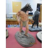 The Minotaur Character Figure/Statue, holding dismembered head (possible parts missing).