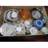 Carnival Glassware, Wedgwood teapot (rim flaw), Albert, Abbeydale and other ceramics, etc:- One