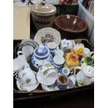 Broom Coffee Pot, Price teapot, other ceramics:- One Box; Pearson's Bread Crock, earthenware