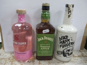 Spirits - Jack Daniel's Tennessee Apple Liqueur, 70cl; Saxton Cooper Pink Grapefruit Gin, 70cl; Dead