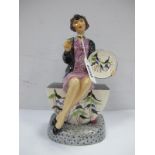 A Peggy Davies Figurine 'The Artisan', an artists original colourway 1/1 by Victoria Bourne, 21cm