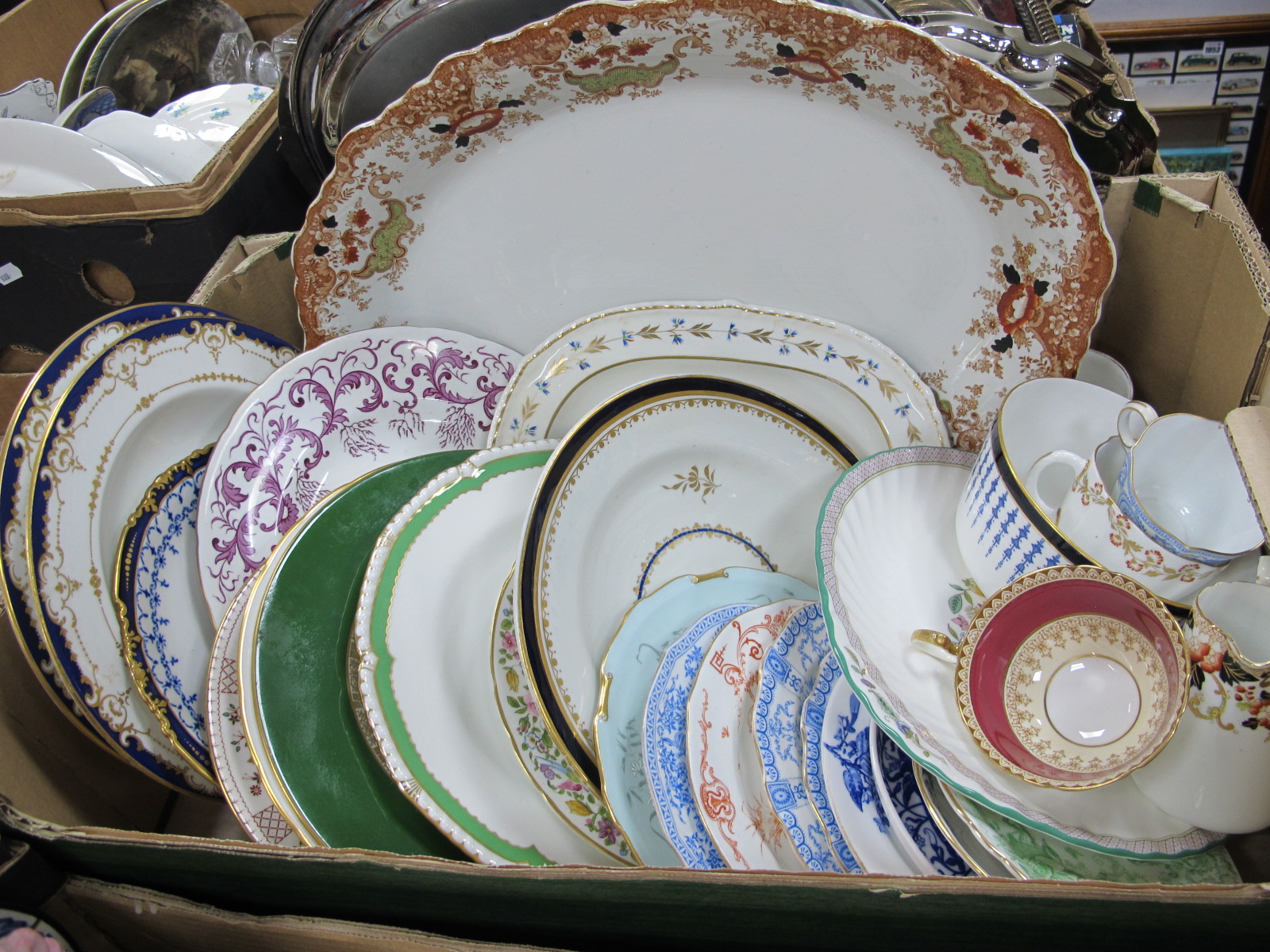 Royal Crown Derby Plates, XIX Century and later, Adams oval meat plate, other ceramics:- One Box