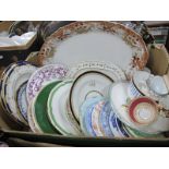 Royal Crown Derby Plates, XIX Century and later, Adams oval meat plate, other ceramics:- One Box