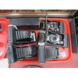 Five Early XX Century Kodak Folding Cameras:- One Tray