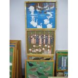 P. J Roebuck (Sheffield Artist) Bird Studies, including pigeons, peacocks, flamingo oil paintings,